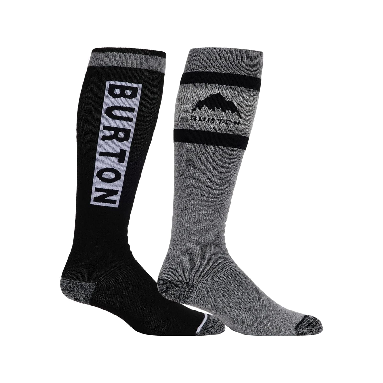 Burton Men's Weekend Midweight Winter Socks 2-Pack, True Black (1 black, 1 grey), Large
