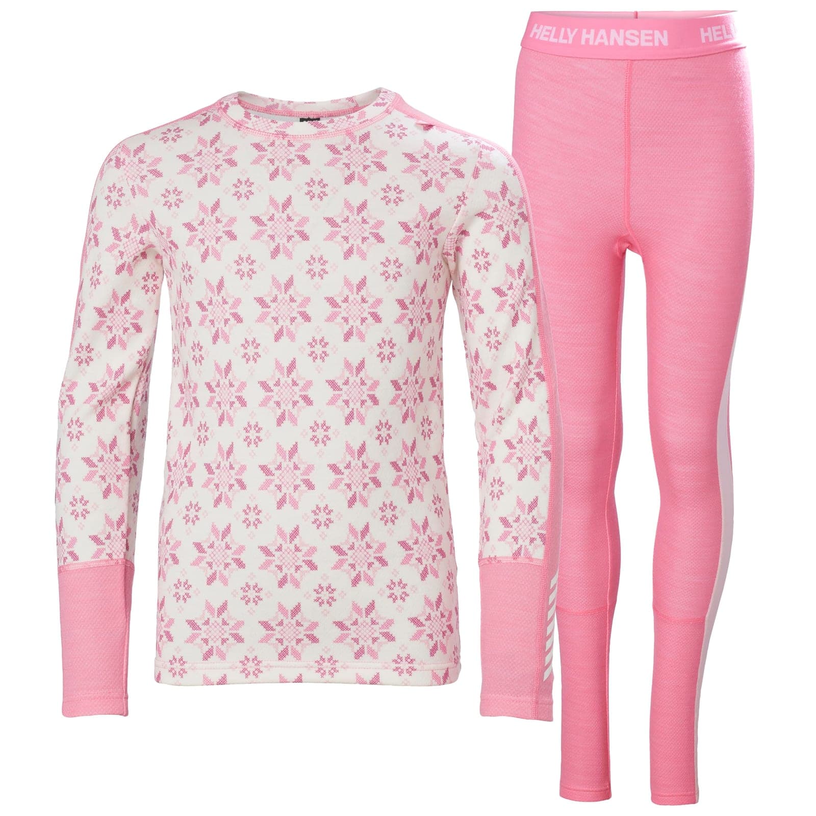 Helly Hansen Kids' Graphic LIFA Merino Base Layer Set, 068 Sugar Pink, Size 16