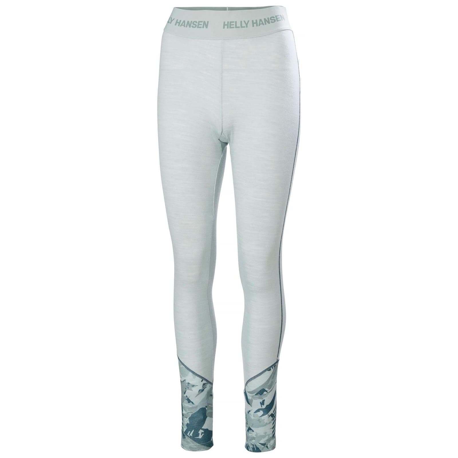 Helly Hansen Women's LIFA Merino Graphic Base Layer Pants, 463 Green Mist Mountain Camo, M
