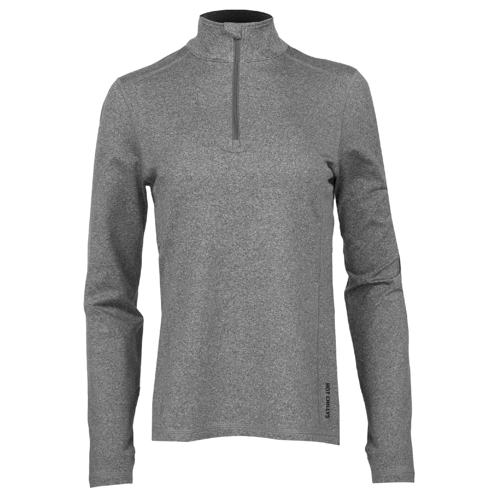 Hot Chillys Women's Micro-Elite Chamois Zip-T Base Layer Top, Granite, Medium